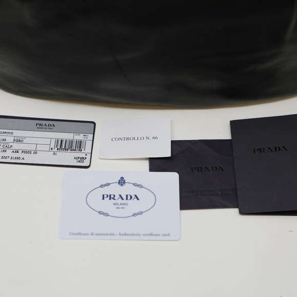 Prada Soft Calf Pleated Tote Bag – Black - Picture 12 of 16